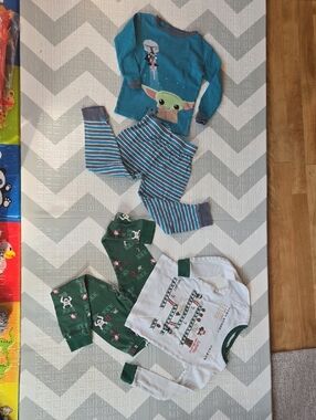 Boys Star War And Santa Video Game Pjs Size 4T